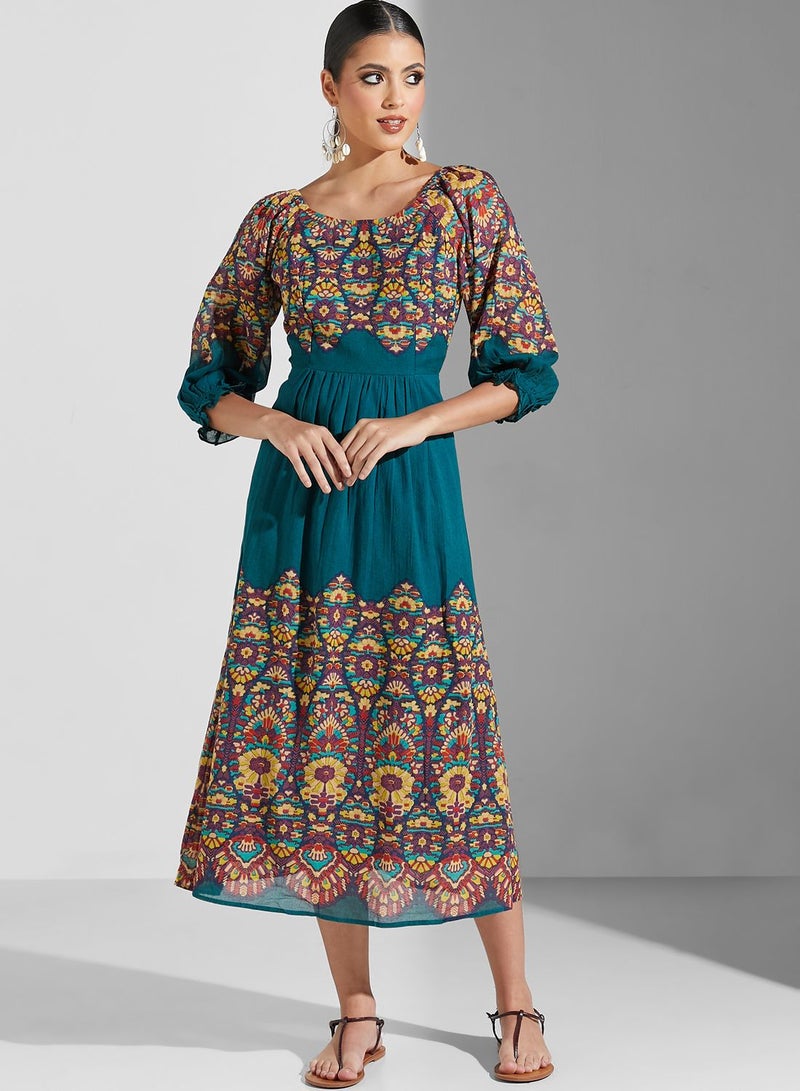 Label RITU KUMAR Floral Print Midi Dress  - Image 1
