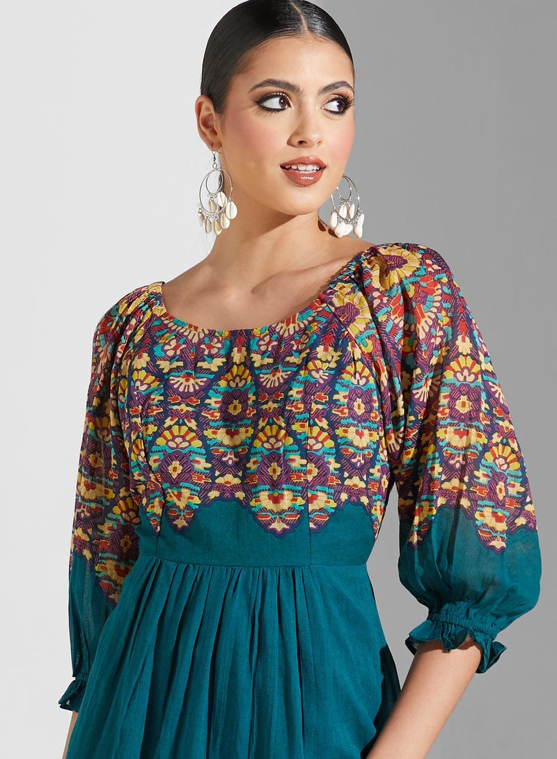 Label RITU KUMAR Floral Print Midi Dress  - Image 3