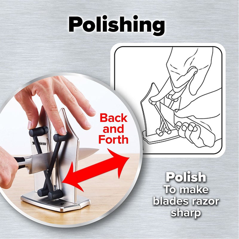 Bavarian Kitchen Edge Cutter Sharpener Sharpens Hones and Polishes Serrated Beveled Standard Blades - Image 2