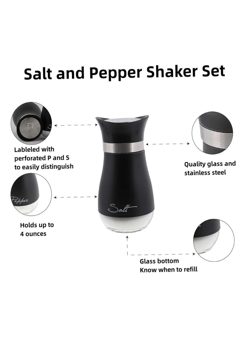 Oasisgalore 2Pcs Salt and Pepper Shaker Set,Stainless Steel Salt Dispenser, Salt Containers with Rack 3.4Oz Refillable Salt Pepper Shaker Set for Kitchen,Salt and Pepper Shaker Set  - Image 4