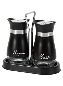 Oasisgalore 2Pcs Salt and Pepper Shaker Set,Stainless Steel Salt Dispenser, Salt Containers with Rack 3.4Oz Refillable Salt Pepper Shaker Set for Kitchen,Salt and Pepper Shaker Set  - Image 3