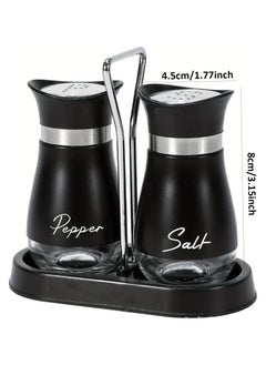 Oasisgalore 2Pcs Salt and Pepper Shaker Set,Stainless Steel Salt Dispenser, Salt Containers with Rack 3.4Oz Refillable Salt Pepper Shaker Set for Kitchen,Salt and Pepper Shaker Set  - Image 5