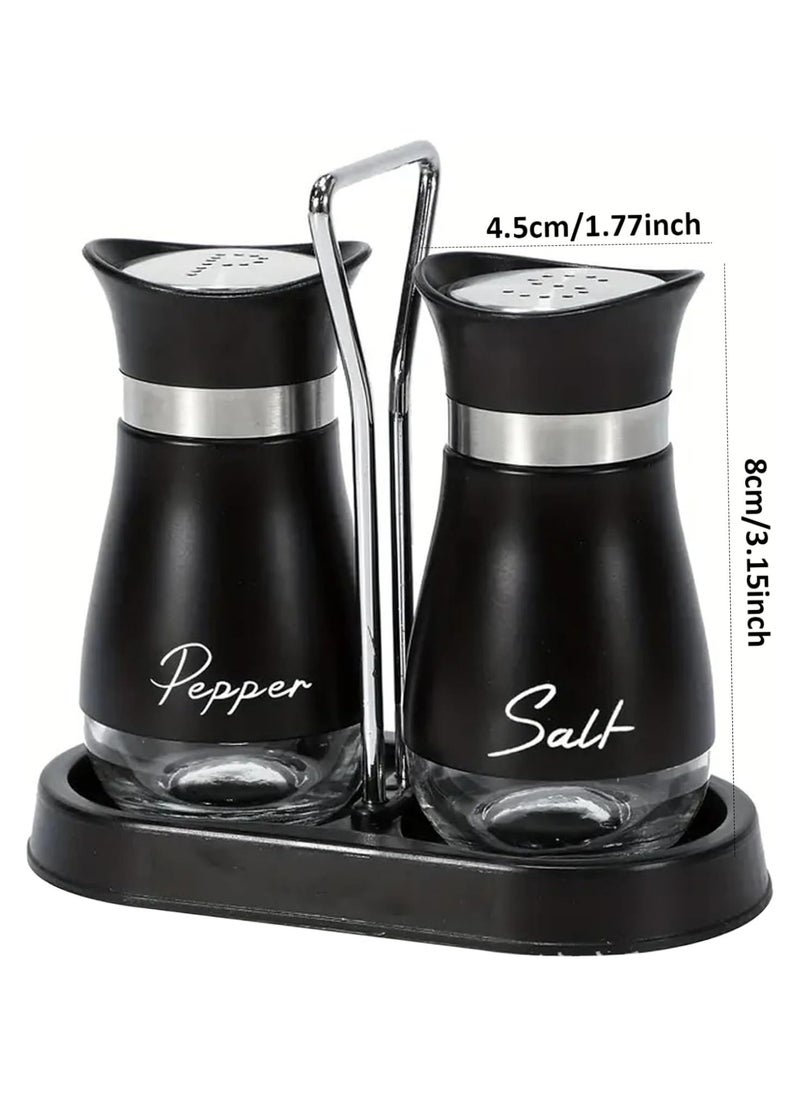 Oasisgalore 2Pcs Salt and Pepper Shaker Set,Stainless Steel Salt Dispenser, Salt Containers with Rack 3.4Oz Refillable Salt Pepper Shaker Set for Kitchen,Salt and Pepper Shaker Set  - Image 5