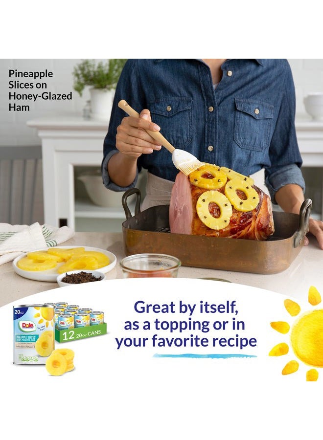 Dole Pineapple Slices in 100% Pineapple Juice with No Sugar Added - Dole Canned Fruit - 20 oz Cans - 12 Pack - Image 4