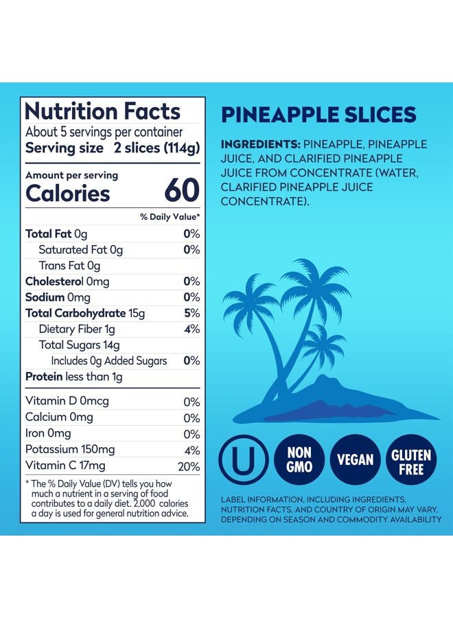 Dole Pineapple Slices in 100% Pineapple Juice with No Sugar Added - Dole Canned Fruit - 20 oz Cans - 12 Pack - Image 3