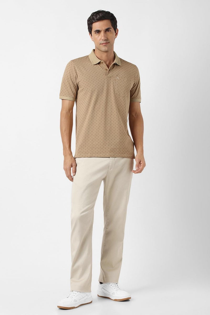 Peter England_Mens__T Shirt Beige - Image 5