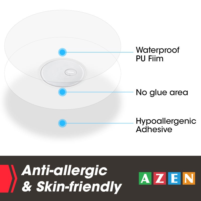 AZEN 100 Pack Freestyle Sensor Covers for Libre 3, Waterproof Adhesive Patches, Waterproof Adhesive Transparent Tape - Image 5
