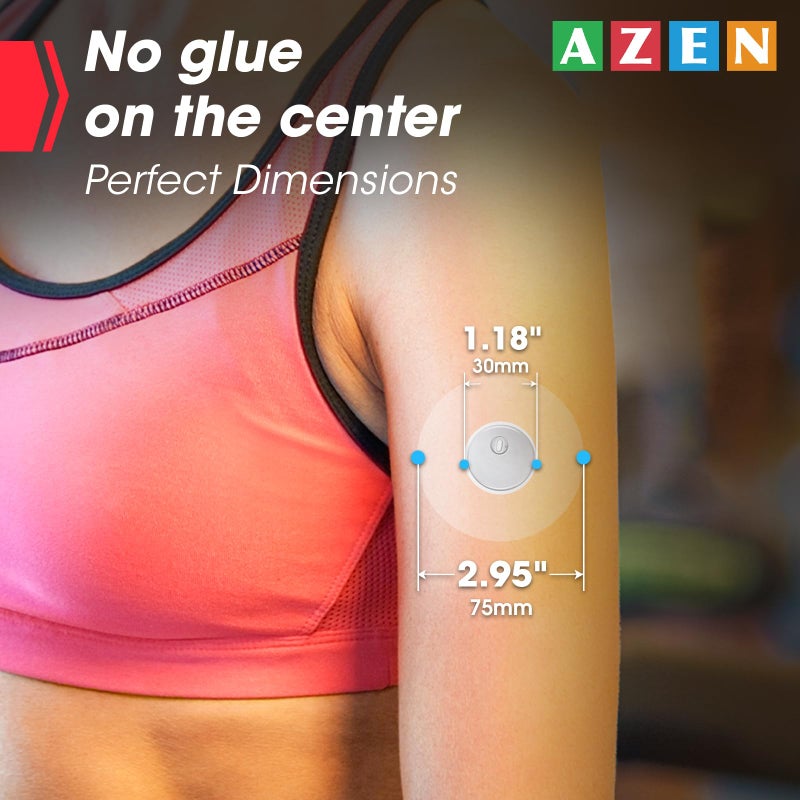 AZEN 100 Pack Freestyle Sensor Covers for Libre 3, Waterproof Adhesive Patches, Waterproof Adhesive Transparent Tape - Image 2