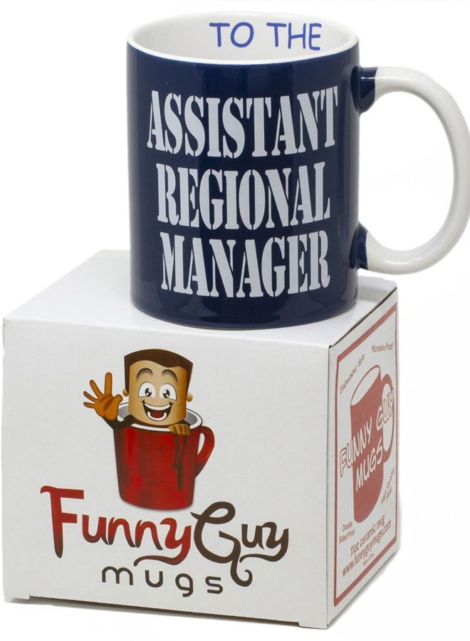 Funny Guy Mugs Assistant To The Regional Manager Coffee Mug, Ceramic, Blue, 11 Ounce - Image 4