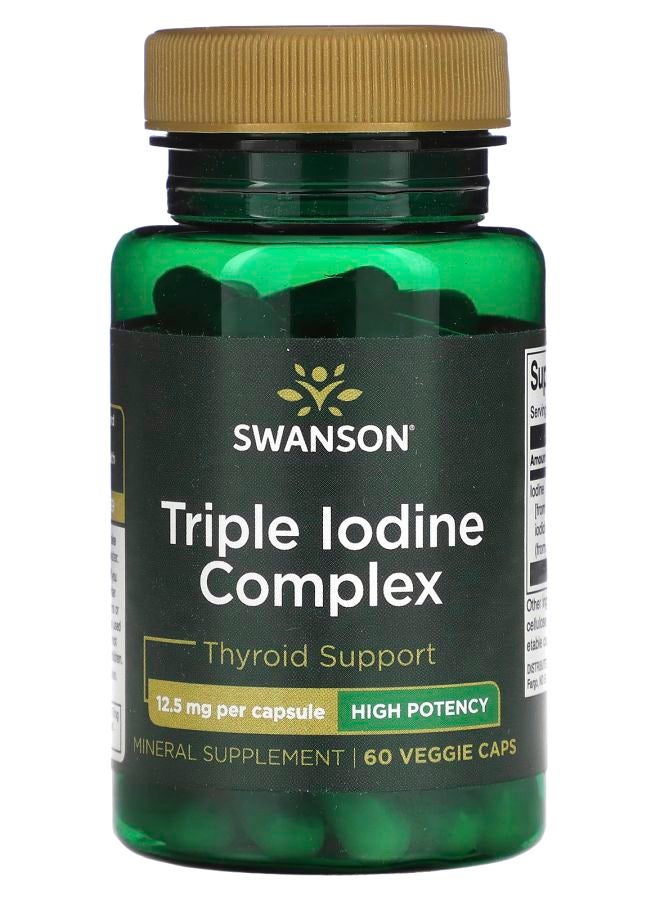 Triple Iodine Complex High Potency 12.5 mg 60 Veggie Caps