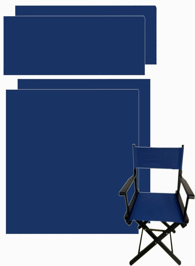 TBACW 2 Set (4pcs) 18''L X 15''W Directors Chair Canvas Replacement Covers Kit for Directors Chairs,Movie Chair Replacement Canvas Seat and Back Oxford Cloth Cover (Blue) - Image 1