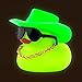 wonuu Noctilucous Rubber Duck Green Glowing Rubber Ducks with Sunglasses Necklace Cowboy Hat No Electricity Black Sunglasses - Image 3