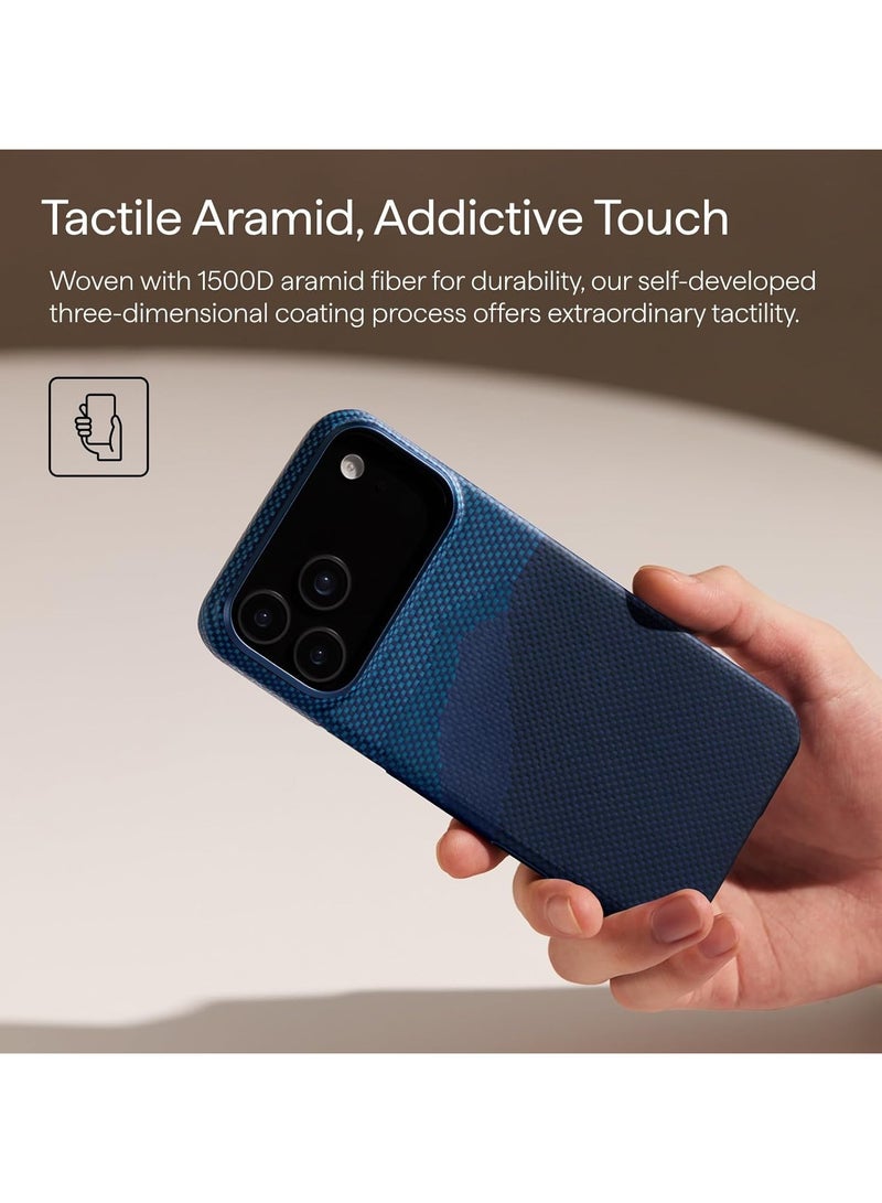 PITAKA حافظة بيتاكا لجهاز آيفون 17 برو ماكس 6.9" مع زر التحكم في الكاميرا، متوافقة مع ماغسيف، حافظة فائقة النحافة مع شعور بدون حافظة، مصنوعة من ألياف الأراميد 1500D، فوق الأفق - Image 5