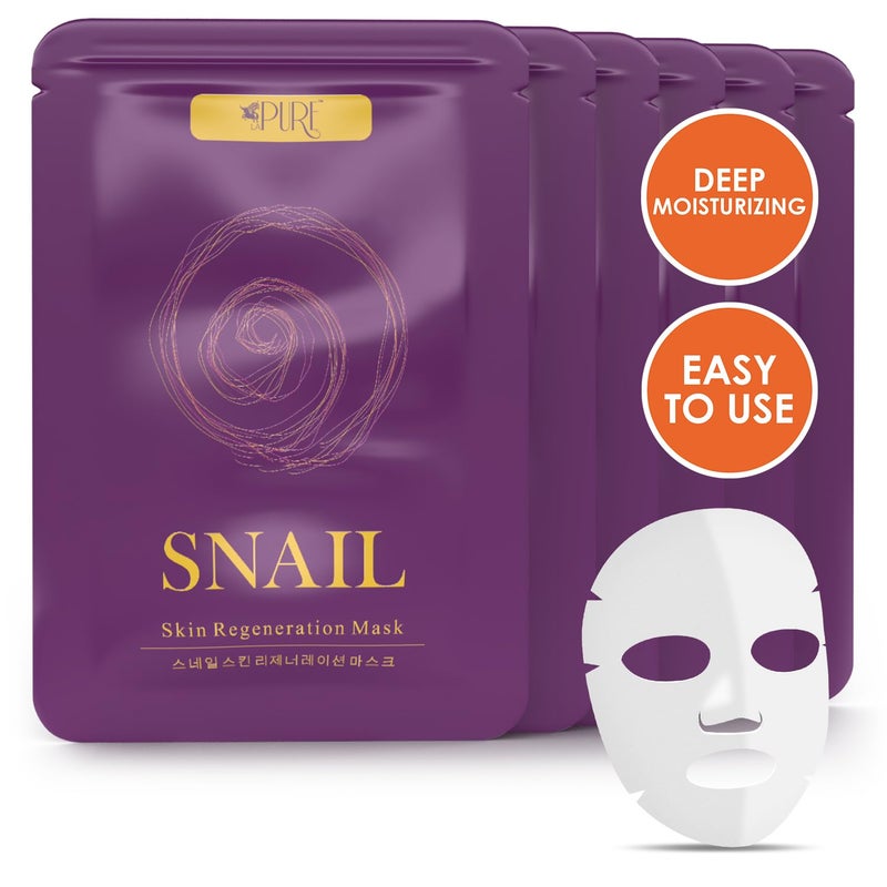 Korean Face Mask  10ct Snail Mucin Hydrating Face Masks Anti Wrinkle Anti Aging Deep Moisturizing Natural Snail Mucin Mask Sheet Mask Paraben Free Facial Skin Care Products Korean Skin Care