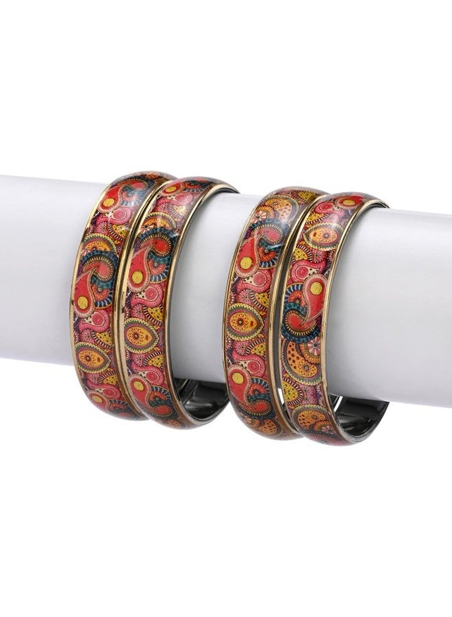 AFAST طقم أساور/كادا أنيق وجذاب من AFAST للنساء، متعدد الألوان، زجاج، عبوة من 4 قطع -A52 - Image 2
