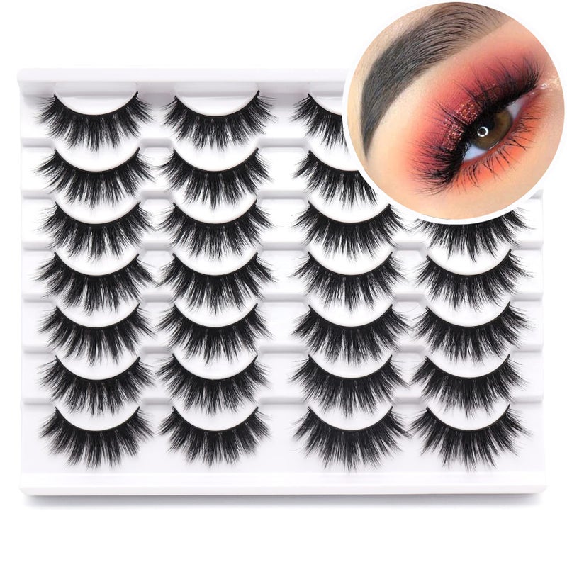 Losha Eyelashes Natural Look Faux Mink Lashes Pack Handmade Fluffy False Eyelashes 14 Pairs Eye Lashes 815