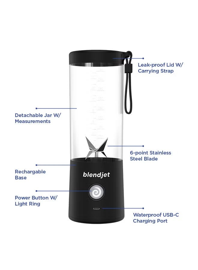 بليندجيت خلاط BlendJet المحمول سعة 16 أونصة، قابل لإعادة الشحن عبر منفذ USB-C، صانع عصائر شخصي | كسارة ثلج لاسلكية ومعالج طعام | خلاط صغير ذاتي التنظيف للمشروبات المخفوقة والعصائر ومشروبات البروتين والسفر - Image 2