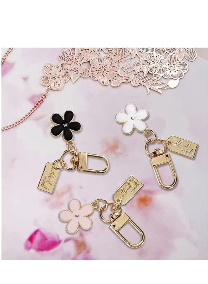 3 Pack Flower Keychains for Women Flower Handbag Charms Enameled Keychain, Cute Accessories for Girl's Backpack, Car Key, Handbag, Purse - Image 4