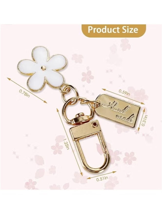 3 Pack Flower Keychains for Women Flower Handbag Charms Enameled Keychain, Cute Accessories for Girl's Backpack, Car Key, Handbag, Purse - Image 3