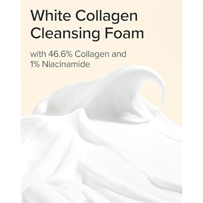 MARY & MAY Mary&May White Collagen Cleansing Foam | Collagen & Niacinamide | Firming Cleanser for Smooth, Radiant Skin | Double Cleanse | Gentle for Sensitive Skin | Korean Skincare (150ml / 5.07 fl oz) - Image 2