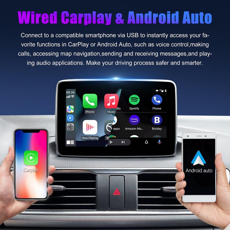 HMYC مجموعة ترقية HMYC لسيارات مازدا Carplay و Android Auto، TK78-66-9U0C مركز وسائط OEM يناسب نظام MZD Connect، متوافق مع مازدا 2/3/6/CX3/CX5/CX9/MX5 من سنة 2015-2020 (واجهة شحن سريعة Type-c) - Image 3