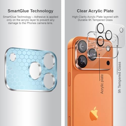 SupCares Premium Camera Lens Protector Tempered Glass Compatible For iPhone 17 Pro Max With Installation Kit | Edge to Edge Coverage | Transparent | Pack of 2 - Image 3