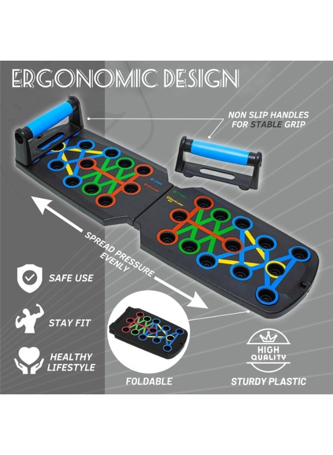 14 في 1 دفع حتى المجلس, المحمولة ضغط قضبان للرجال, العضلات ماكس دفع المجلس, قابل للطي صالة رياضية المنزل ممارسة المجلس, مكافحة الانزلاق وقوف التمرين المجلس مع فرق المقاومة - Image 2