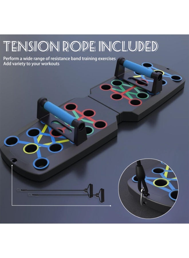 14 في 1 دفع حتى المجلس, المحمولة ضغط قضبان للرجال, العضلات ماكس دفع المجلس, قابل للطي صالة رياضية المنزل ممارسة المجلس, مكافحة الانزلاق وقوف التمرين المجلس مع فرق المقاومة - Image 4