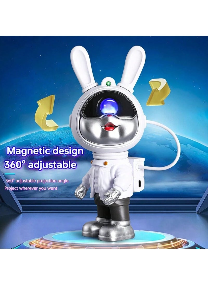 MOCOM Bunny Astronaut Galaxy Projector Light – 360° Adjustable LED Nebula Projection with Remote Control & Timer, Ideal for Kids' Room Decor, Parties, and Unique Gifts  - Image 3