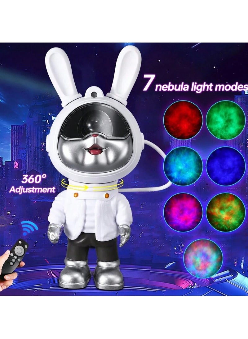 MOCOM Bunny Astronaut Galaxy Projector Light – 360° Adjustable LED Nebula Projection with Remote Control & Timer, Ideal for Kids' Room Decor, Parties, and Unique Gifts  - Image 5