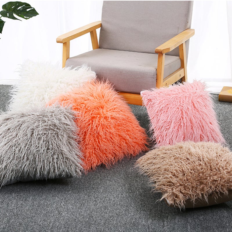 Faux Fur Pillow Cover: 1 Pack Hidden Zipper Design - Less Shedding Soft Durable Plush Cushion Cover for Home Decor Living Room Bedroom Sofa - Image 2