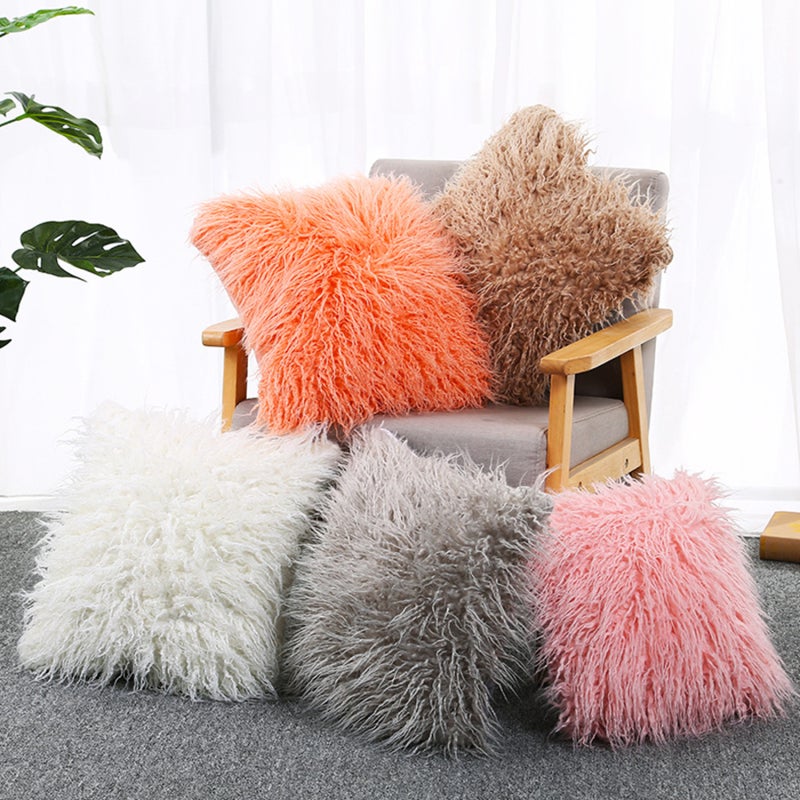 Faux Fur Pillow Cover: 1 Pack Hidden Zipper Design - Less Shedding Soft Durable Plush Cushion Cover for Home Decor Living Room Bedroom Sofa - Image 3