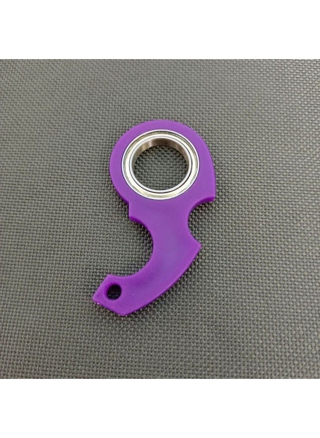 Noctilucent Keychain Fidget Spinner Relieve Boredom Light Trendy Fingertip Spinning Keyring Anti-Anxiety Portable-Color:2nd Gener Y 5.5g