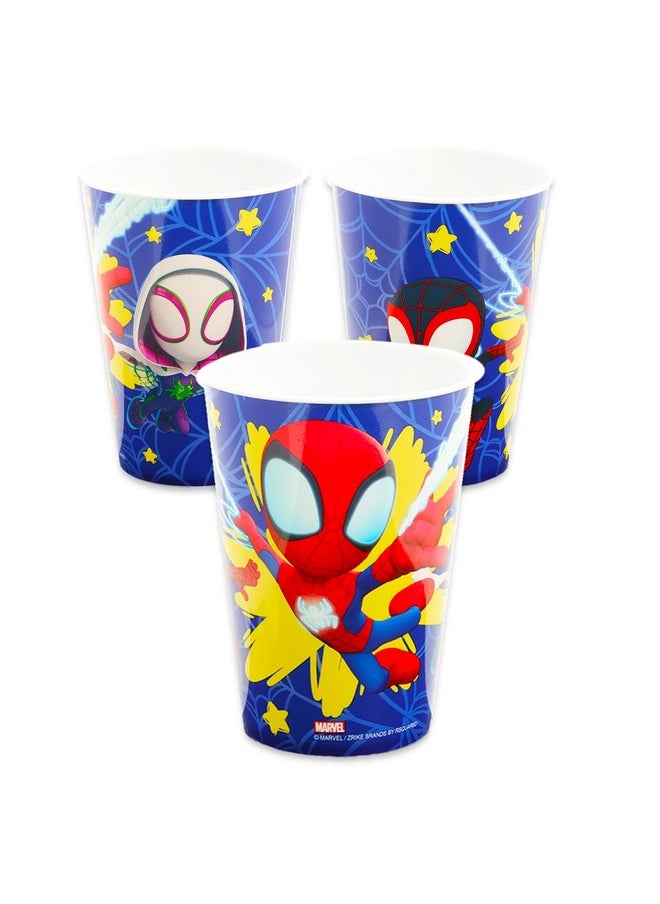 Spider-Man Spidey and His Amazing Friends Dinnerware Set for Kids, Toddlers - 3 Pc Kitchen Accessories Bundle with Spidey and Friends Dinner Plate, Cup, Stickers, More | Spidey Flatware Set  - Image 1