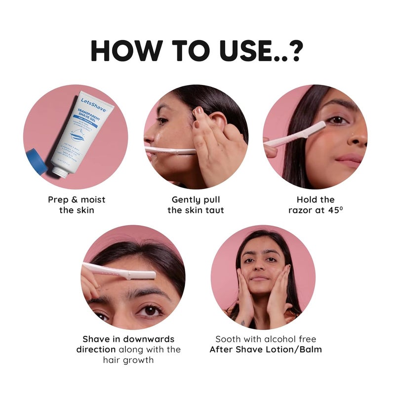 Lets Shave Evior Reusable Face Razor for Women Facial Hair- 3 Razors | Instant & Painless Hair Removal | For Eyebrows, Upper Lip, Forehead, Peach Fuzz, Chin and Sideburns | Dermaplaning Tool - Image 5