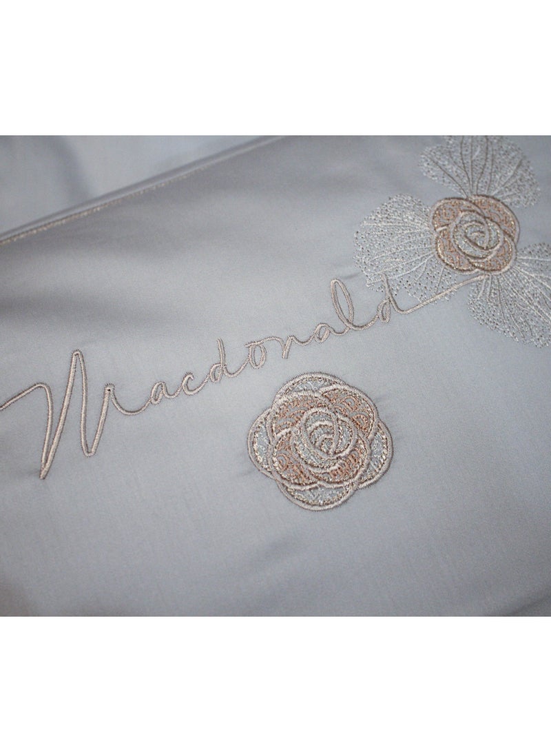 60s Light Luxury Embroidery Melna Grey 200 * 230cm Bed Set of Four Pieces  - Image 3