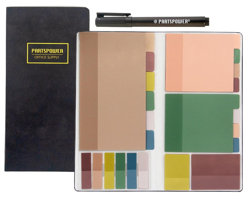 PARTSPOWER Pastel Transparent Sticky Notes, Bible Study Supplies, See Through Sticky Notes Tabs Book, 2-in-1 Clear Sticky Notes & Index Tabs Set for Reading Books Annotating Page Tabs Page Marker, Office Supply - Image 1