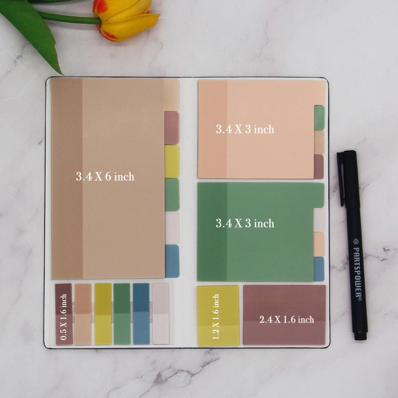 PARTSPOWER Pastel Transparent Sticky Notes, Bible Study Supplies, See Through Sticky Notes Tabs Book, 2-in-1 Clear Sticky Notes & Index Tabs Set for Reading Books Annotating Page Tabs Page Marker, Office Supply - Image 5