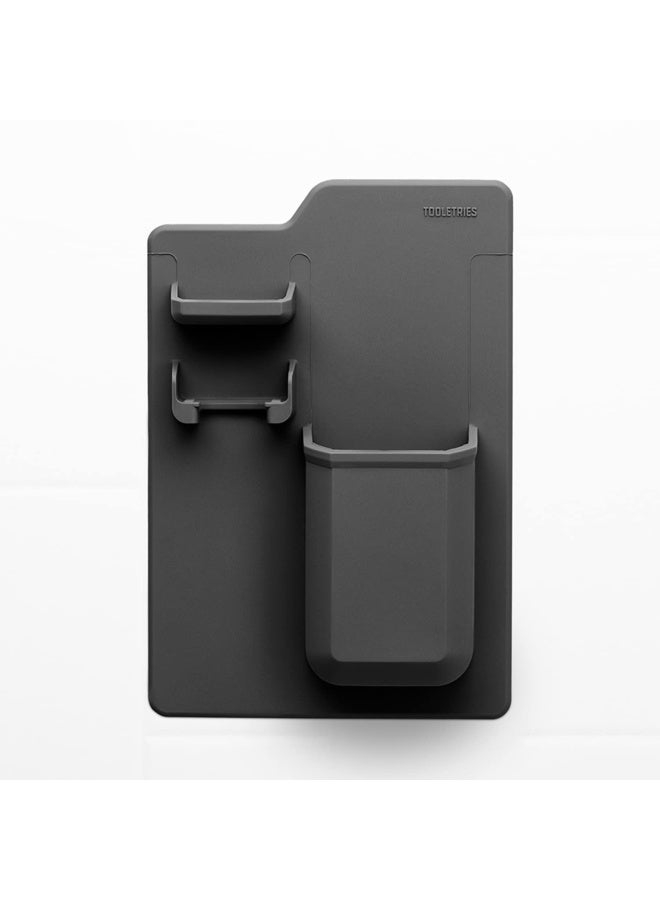 TOOLETRIES TOOLETRIES The Harvey Toothbrush  Razor Holder  Silicone Shower Organizer Toiletries  Toothbrush Holder for Shower Bathroom Accessory  SiliconeGrip Technology Removable  Reusable  Charcoal  - Image 2