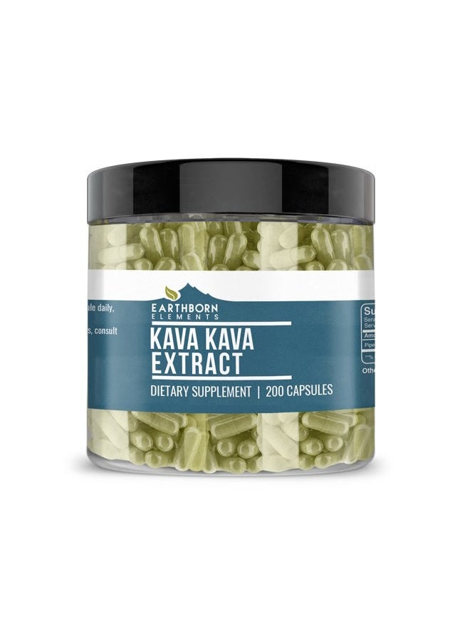earthborn elements Kava Kava Extract, 200 Capsules, Pure & Undiluted, No Additives  - Image 1