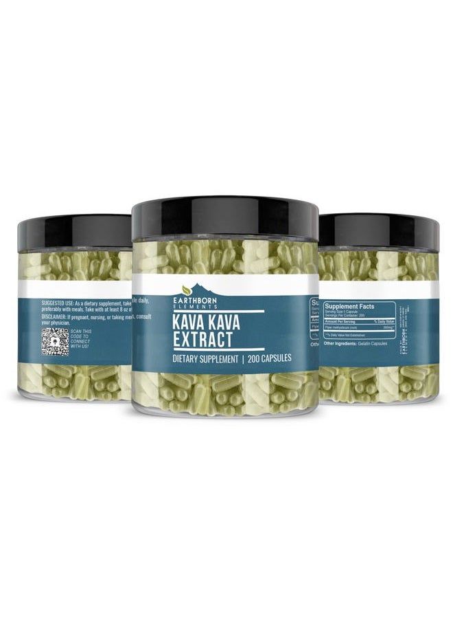 earthborn elements Kava Kava Extract, 200 Capsules, Pure & Undiluted, No Additives  - Image 2