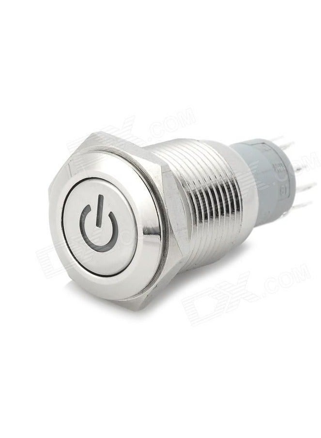 Generic Stainless Steel Push Button Switch with Green LED Indicator 