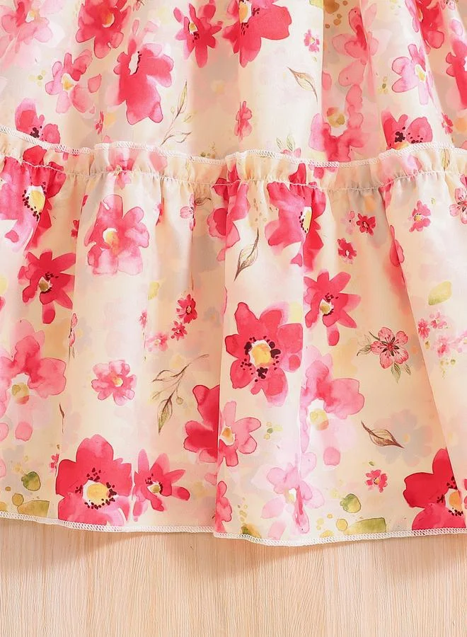 Take Two Take Two Girls Pink Floral A-Line Dress