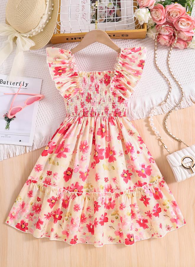 Take Two Girls Pink Floral A-Line Dress - Image 2