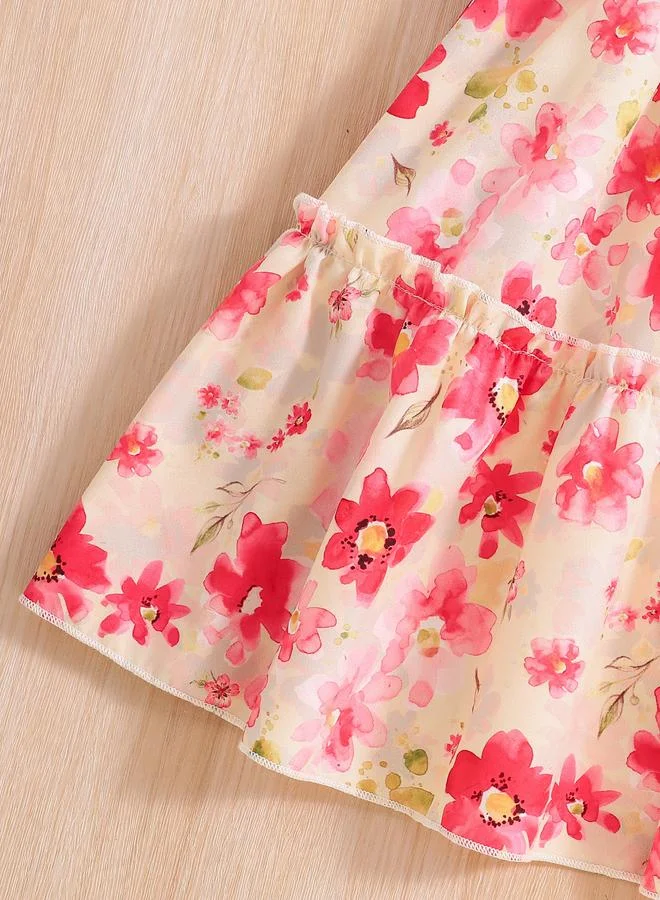 Take Two Take Two Girls Pink Floral A-Line Dress