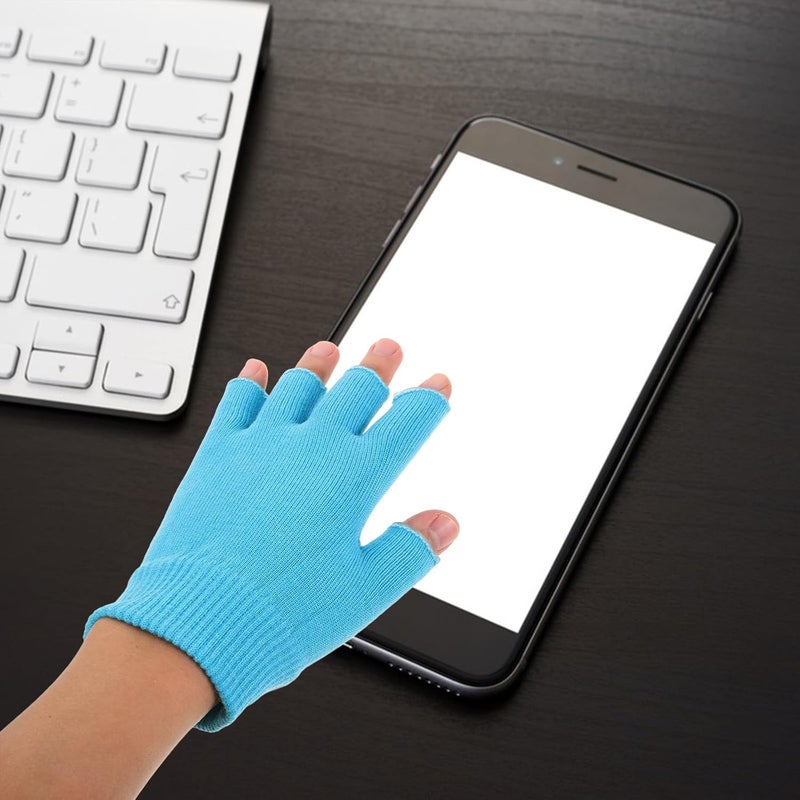 Healeved 1 Pair Moisturizing Gel Gloves for Dry Hands Touchscreen Spa Hand Care Gloves Featherweight Yarn for Autumn Protection - Image 4