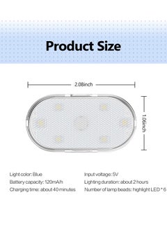 KASTWAVE Car LED Lights, Interior Portable Small Incar LED Touch Lights with 6 Bright LED Lamp Beads, USB Rechargeable Lighting Light Car Emergency Light (Purple Light)  - Image 2