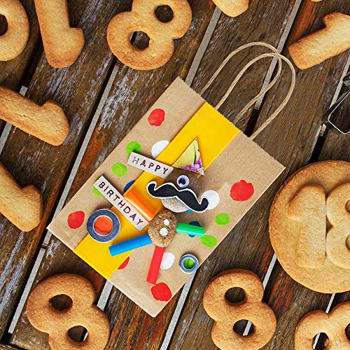 BagDream Gift Bags 100Pcs 5.25x3x8 Small Kraft Paper Gift Bags with Handles Bulk, Brown Paper Sacks for Small Business, Retail, Merchandise, Wedding Birthday Party Favor - Image 4