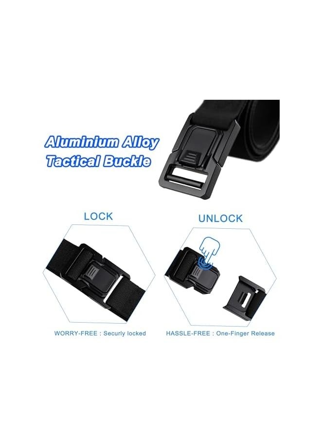 بروماس حزام نايلون تكتيكي للرجال، أحزمة عمل للرجال، قابلة للتعديل، حزام المشي لمسافات طويلة العسكري للرجال مع مشبك عالي التحمل سريع الفك، مناسب للعمل والسفر (125 سم) - Image 3