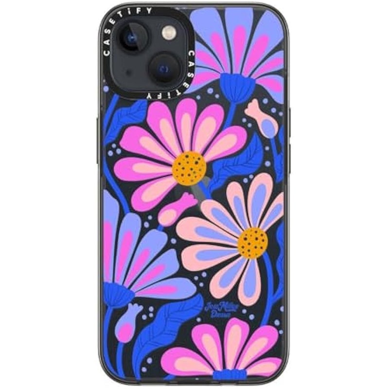 CASETIFY Compact Case for iPhone 13 【Lightweight / 4 ft. 2X Military Grade Drop Protection/Slim】 - Mystic Daisy - Clear Black - Image 4
